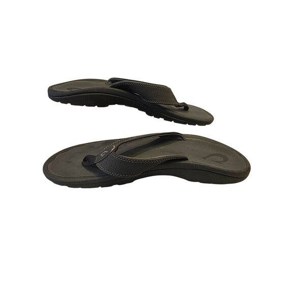 OluKai Ohana Mens Flip Flops Sandals Size M/12 Gray Synthetic Rubber Sole - Picture 6 of 12